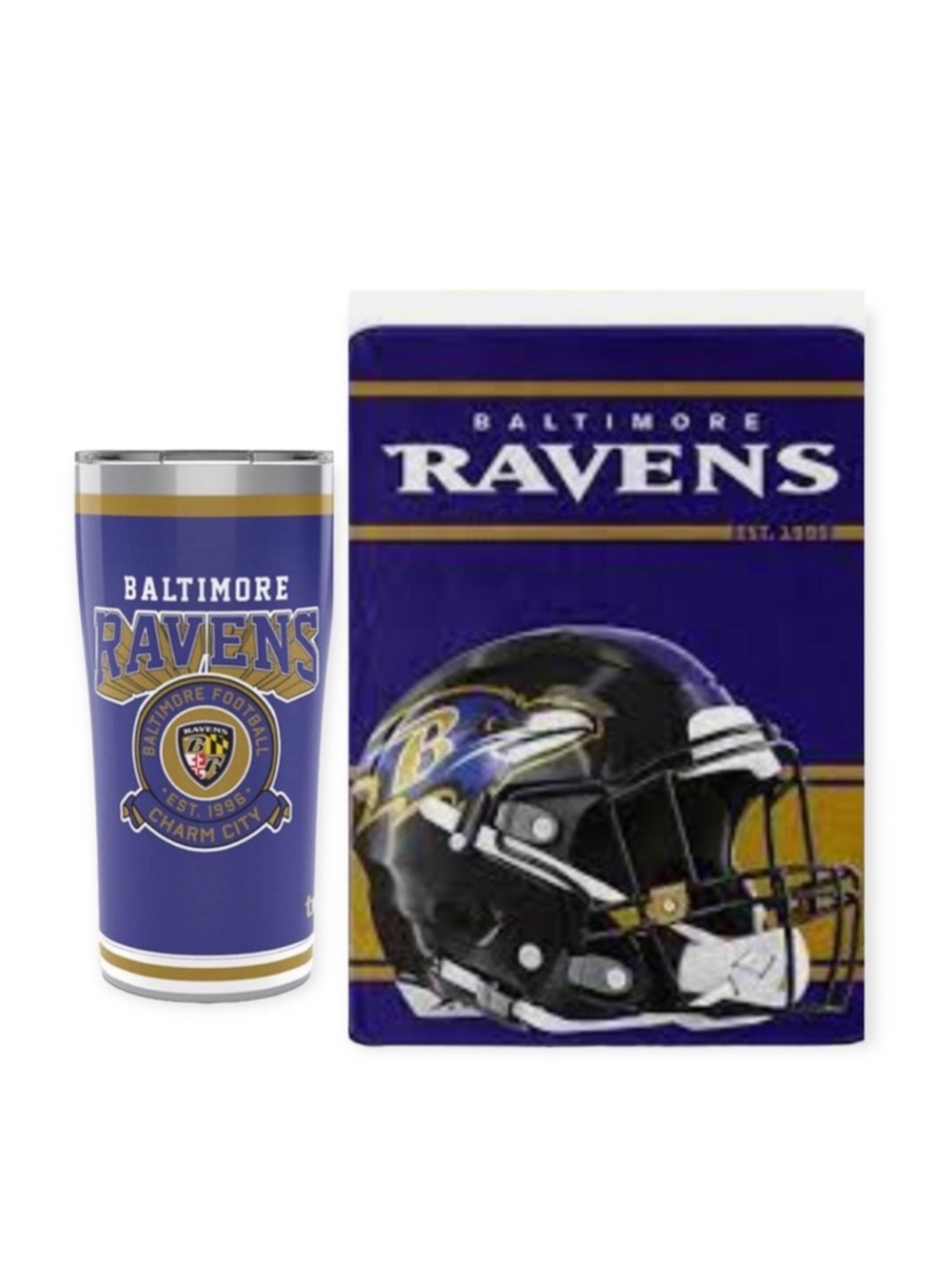 NFL Baltimore Ravens Throw and Tumbler Bundle